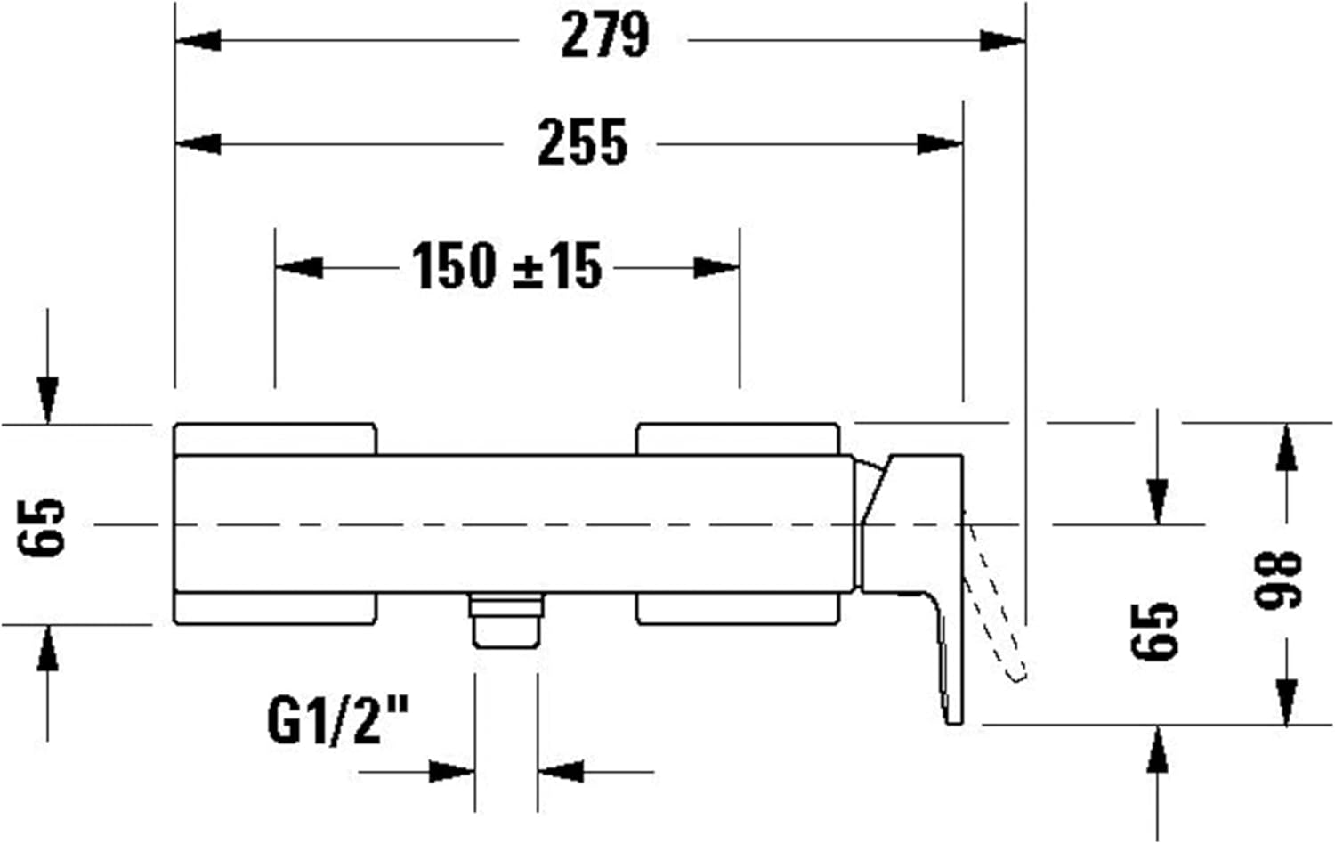 Baterie dus Duravit MH4230000046, Manhattan, tip incastrare aparent, compatibil cu instalatii sanitare standard, negru [5]