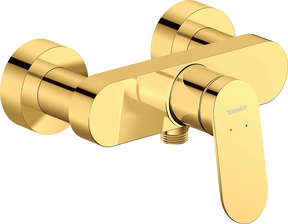 Baterii sanitare - Baterie dus Duravit WA4230000034, Wave, tip incastrare aparent, compatibil cu instalatii sanitare standard, auriu
