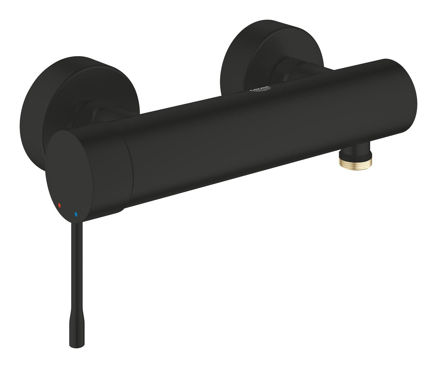 Baterii sanitare - Baterie dus Grohe 336362431, Essence, tip incastrare aparent, tip comanda monocomanda, numar orificii instalare 2, negru
