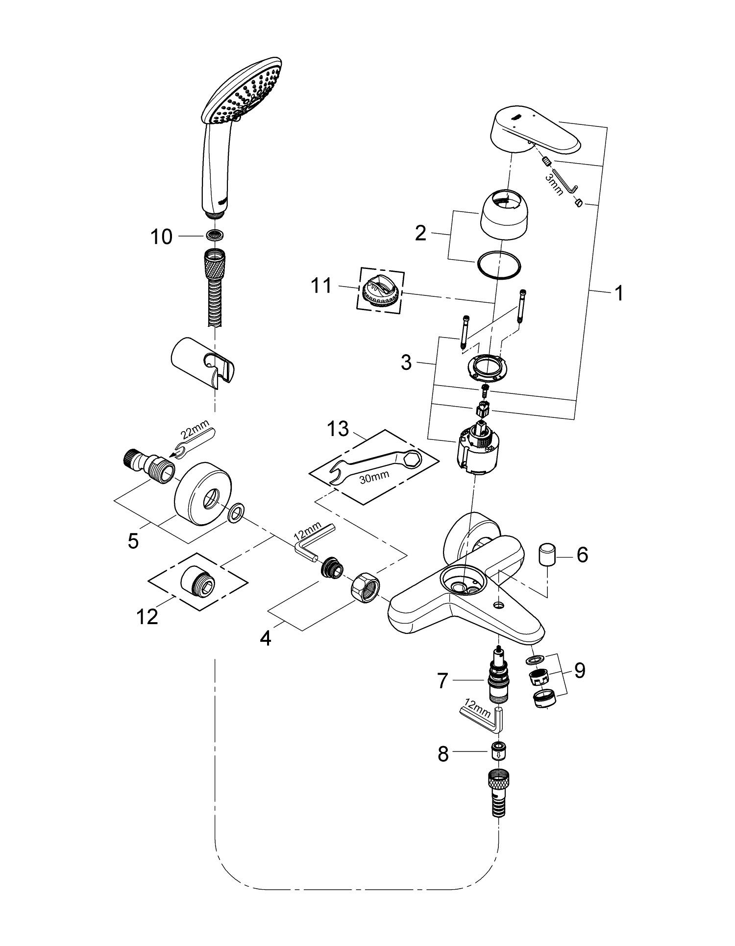 Set baterie dus Grohe 33395002, tip incastrare aparent, tip comanda monocomanda, set de dus inclus, crom [4]