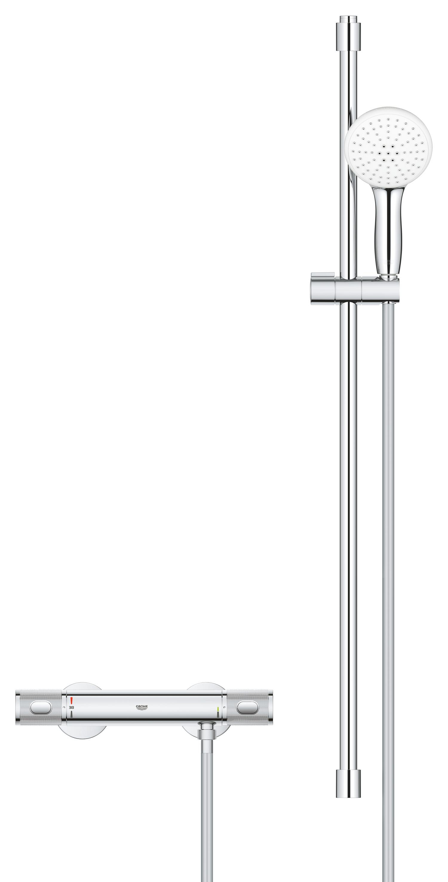 Set baterie dus Grohe 34835001, tip incastrare aparent, tip comanda dubla comanda, set de dus inclus, crom [1]