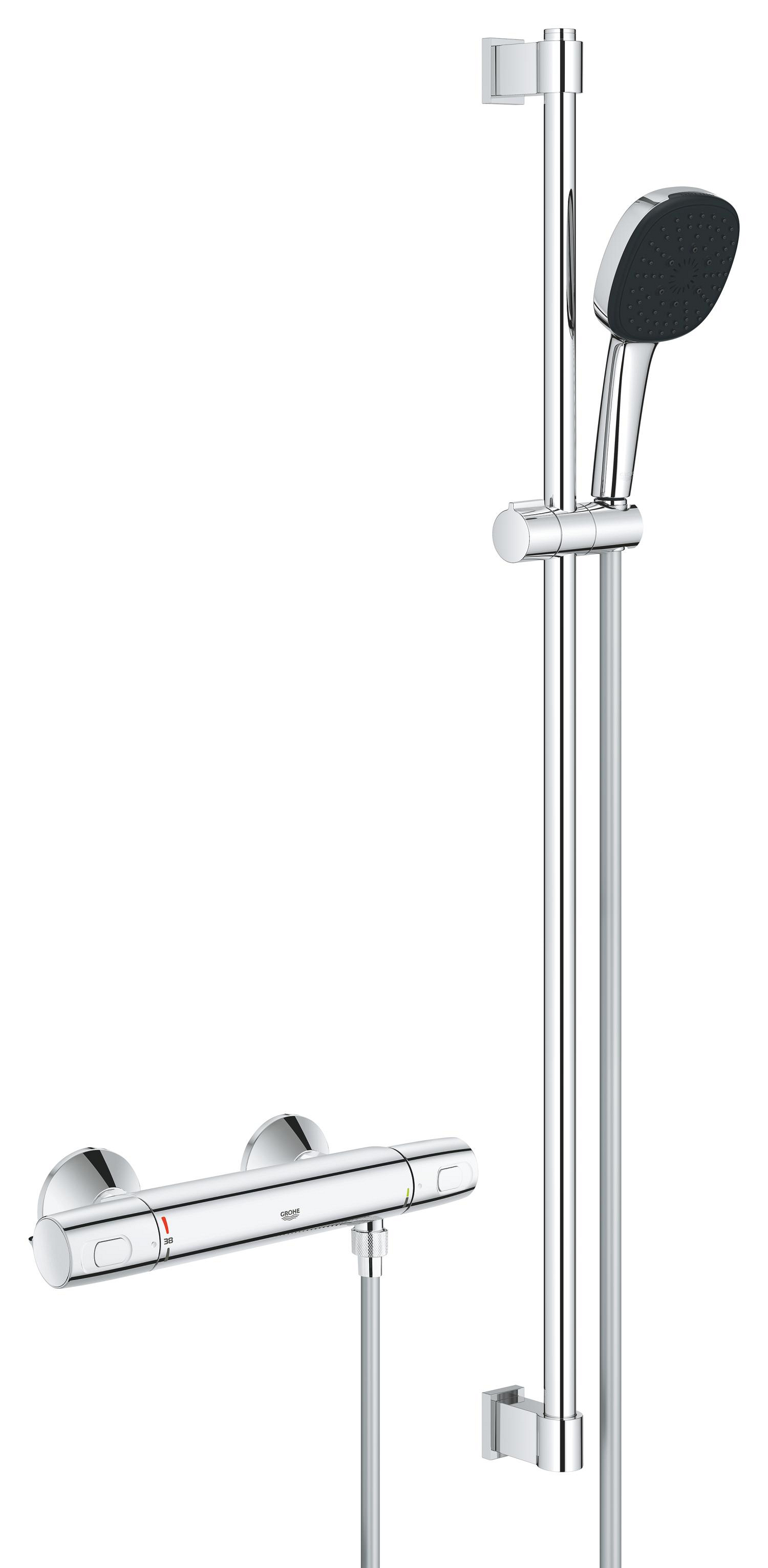 Baterii sanitare - Baterie dus Grohe 34855003, Precision Trend, tip incastrare aparent, tip comanda dubla comanda, crom