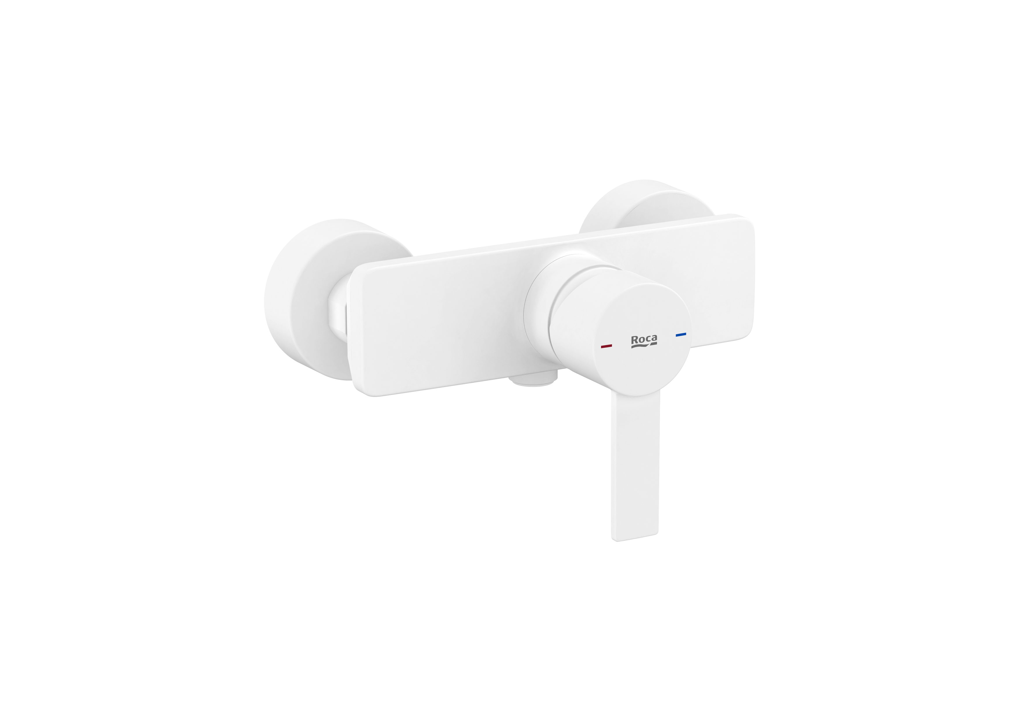 Baterii sanitare - Baterie dus Roca A5A215FB00, Targa, tip incastrare aparent, tip comanda monocomanda, numar orificii instalare 2, alb