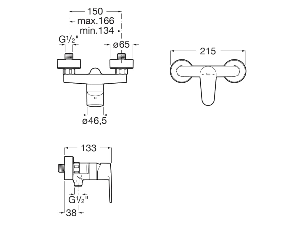 Set baterie dus Roca A5A204FC00, Baterie dus Victoria Plus, tip incastrare aparent, tip comanda monocomanda, crom [1]