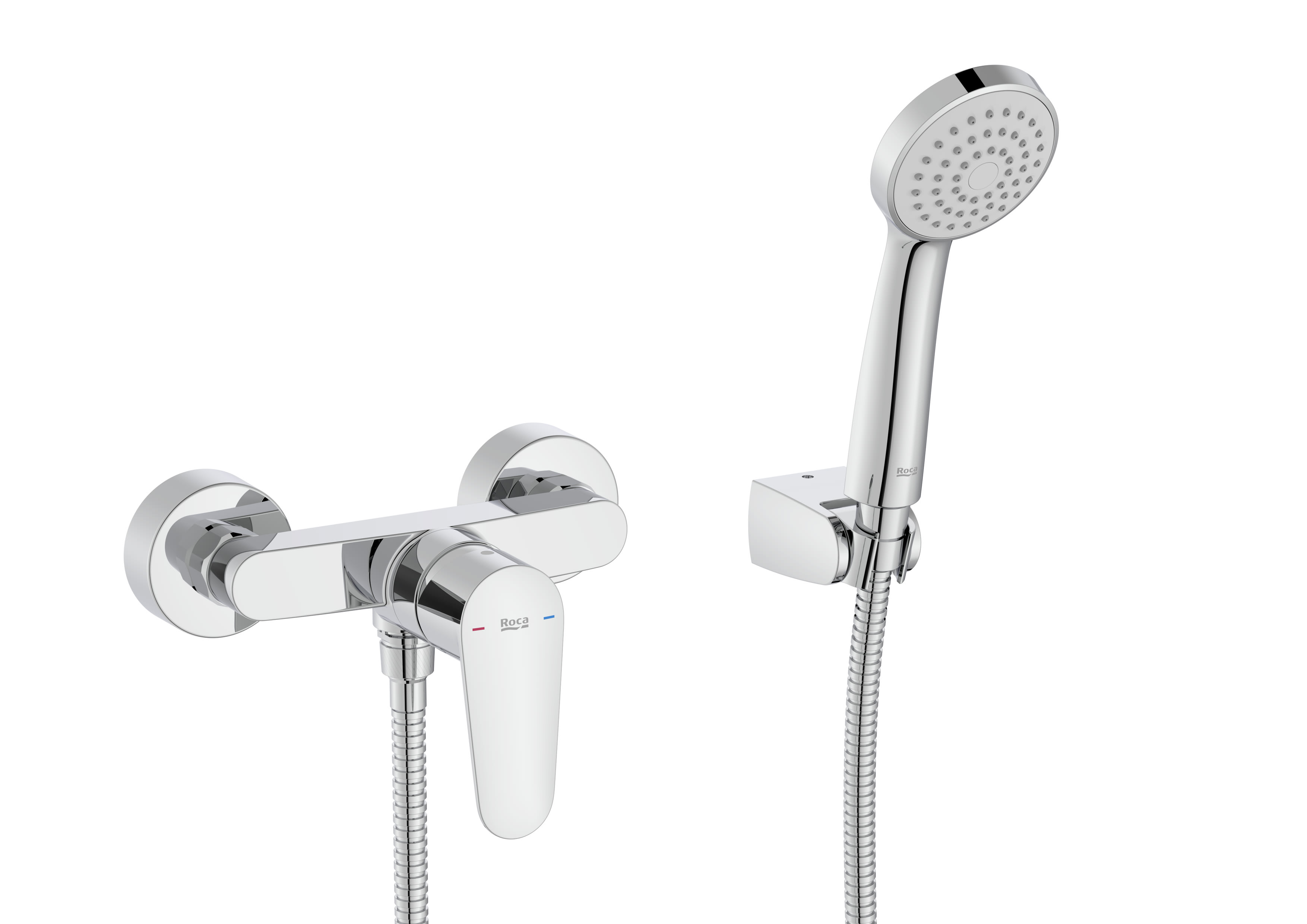 Baterii sanitare - Set baterie dus Roca A5A204FC00, Baterie dus Victoria Plus, tip incastrare aparent, tip comanda monocomanda, crom