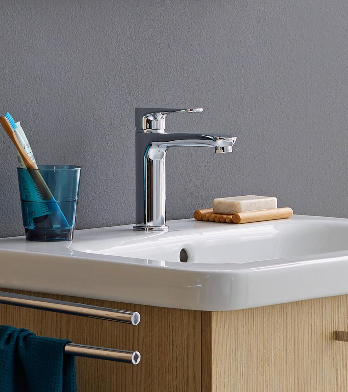 Baterie pentru lavoar Duravit A11020002010, lavoar A.1, tip comanda monocomanda, marime m, tip instalare pe lavoar, crom [8]