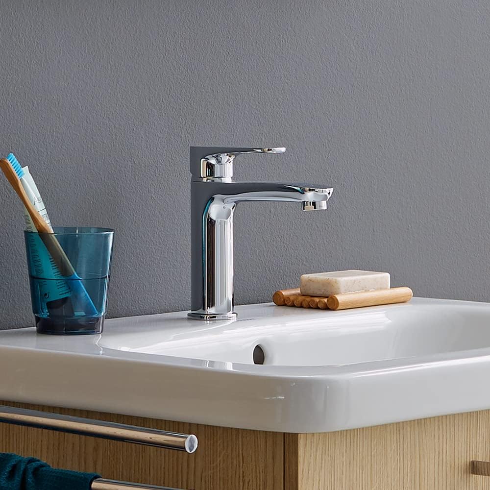 Baterie pentru lavoar Duravit A11020001010, lavoar A.1, tip comanda monocomanda, marime m, tip instalare pe lavoar, crom [7]