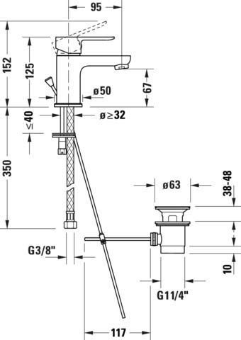 Baterie pentru lavoar Duravit A11010001010, lavoar A.1, tip comanda monocomanda, marime s, tip instalare pe lavoar, crom [8]