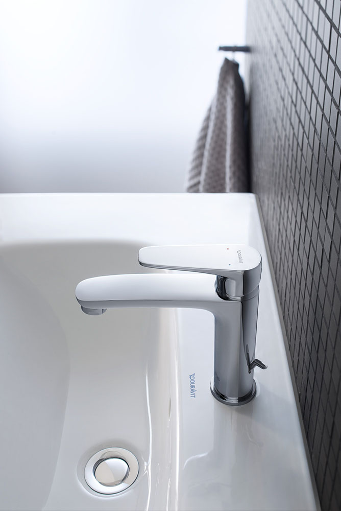 Baterie lavoar Duravit B11020001010, B.1, tip comanda monocomanda, marime m, tip instalare pe lavoar, crom [2]