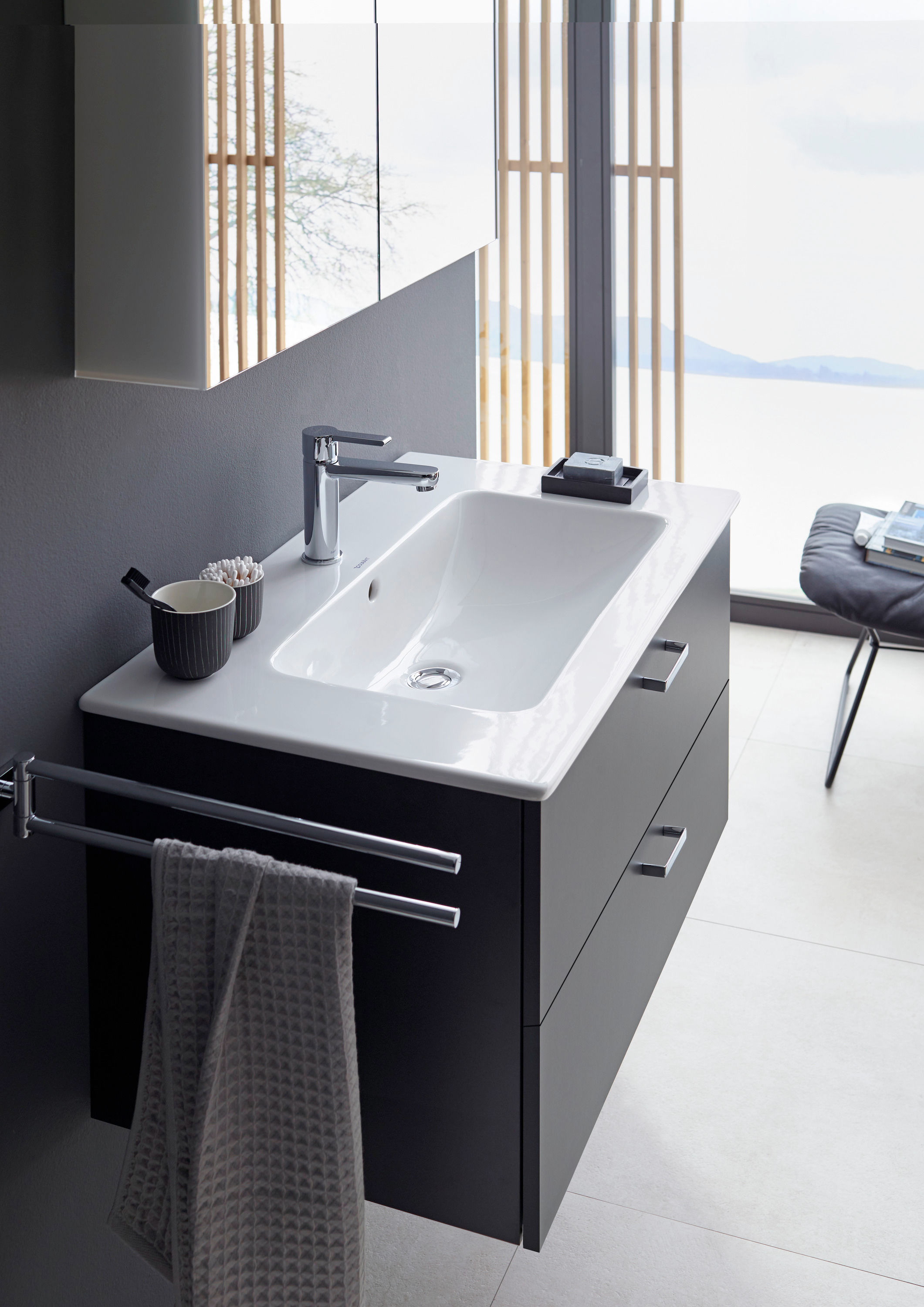 Baterie pentru lavoar Duravit B21020002010, lavoar B.2, tip comanda monocomanda, marime m, tip instalare pe lavoar, crom [17]