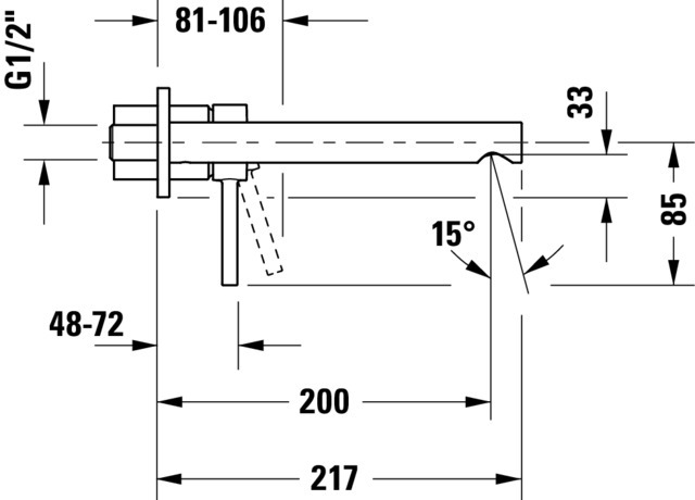Baterie pentru lavoar Duravit CE1070004010, lavoar Circle, compatibil cu instalatii sanitare standard, crom [2]