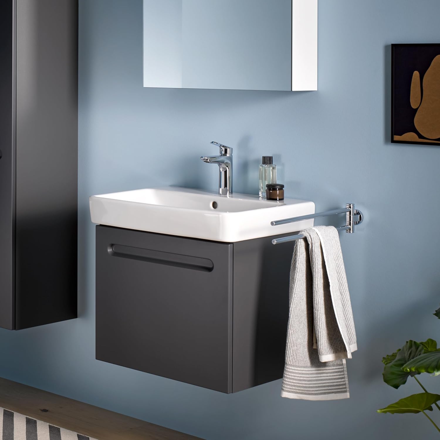 Baterie pentru lavoar Duravit N11020001010, lavoar DuraStyle, tip comanda monocomanda, marime m, crom [12]