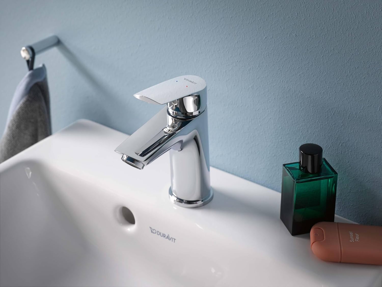 Baterie pentru lavoar Duravit N11020001010, lavoar DuraStyle, tip comanda monocomanda, marime m, crom [8]