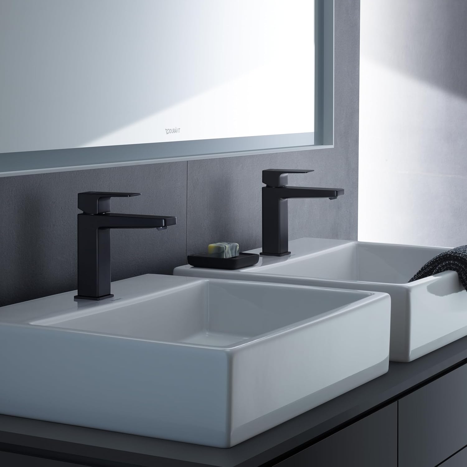 Baterie pentru lavoar Duravit MH1020001046, lavoar Manhattan, tip comanda monocomanda, marime m, negru [5]