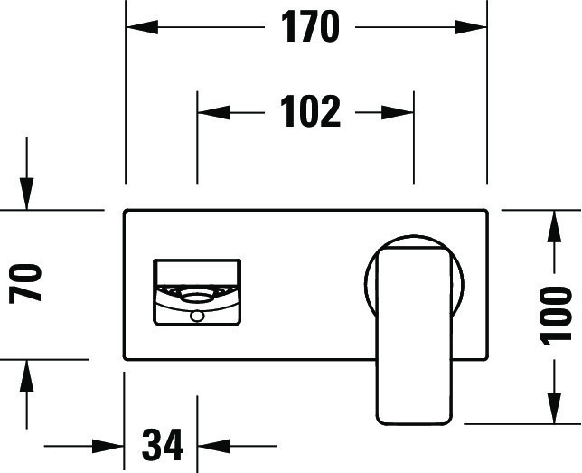 Baterie pentru lavoar Duravit MH1070004010, lavoar Manhattan, tip comanda monocomanda, marime l, crom [3]