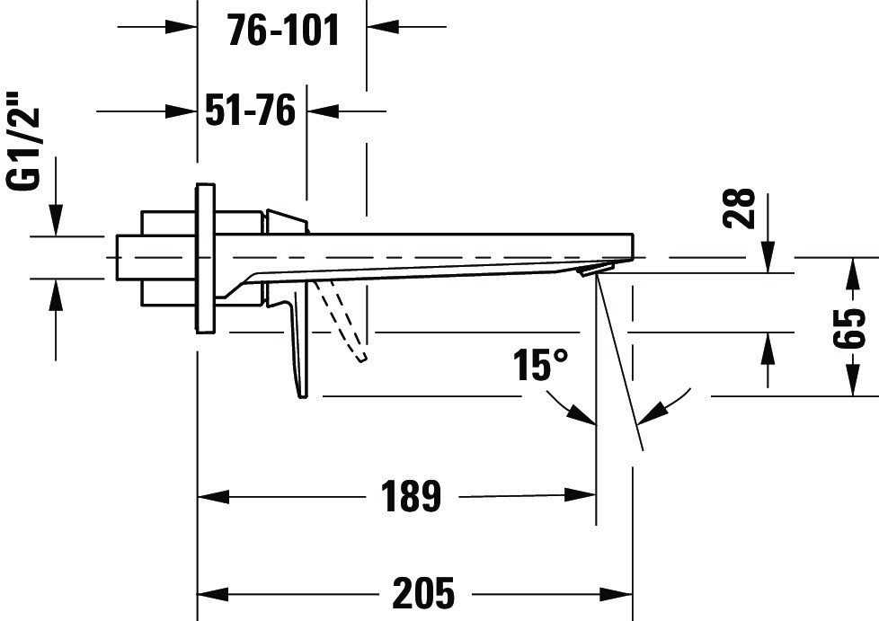 Baterie pentru lavoar Duravit MH1070004010, lavoar Manhattan, tip comanda monocomanda, marime l, crom [5]