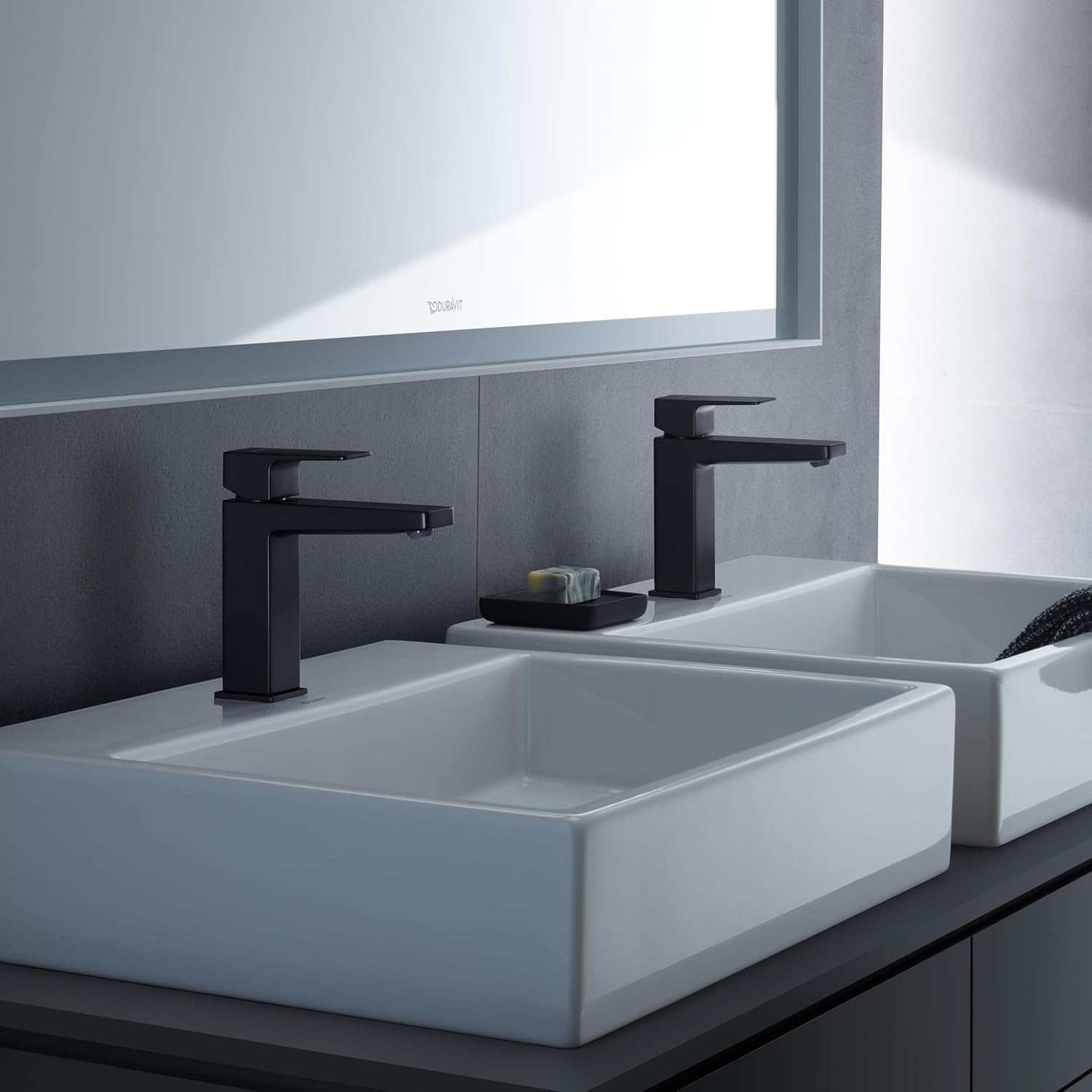 Baterie pentru lavoar Duravit MH1010001046, lavoar Manhattan, tip comanda monocomanda, marime s, negru [4]