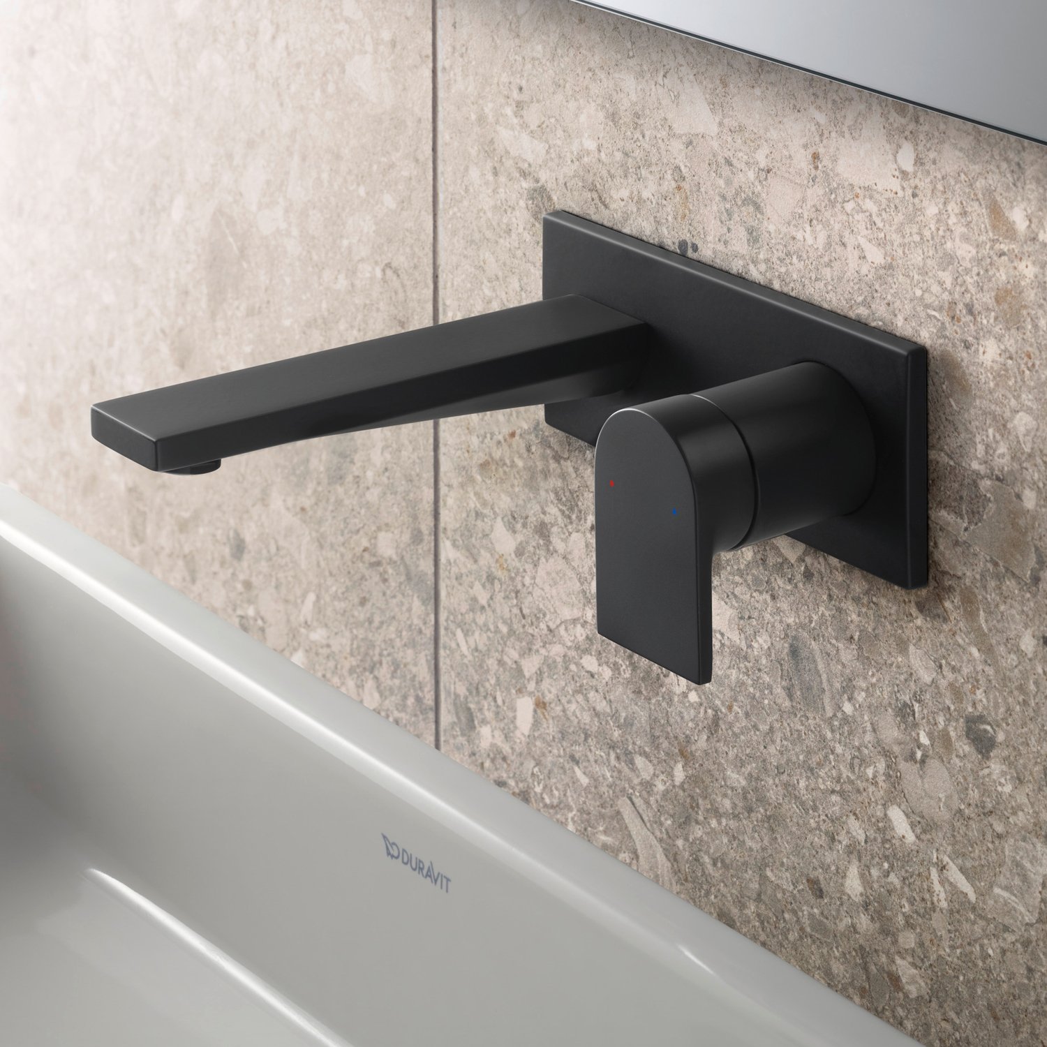 Baterie lavoar Duravit TU1070004046, Tulum, tip comanda monocomanda, marime l, numar orificii instalare 2, negru [1]