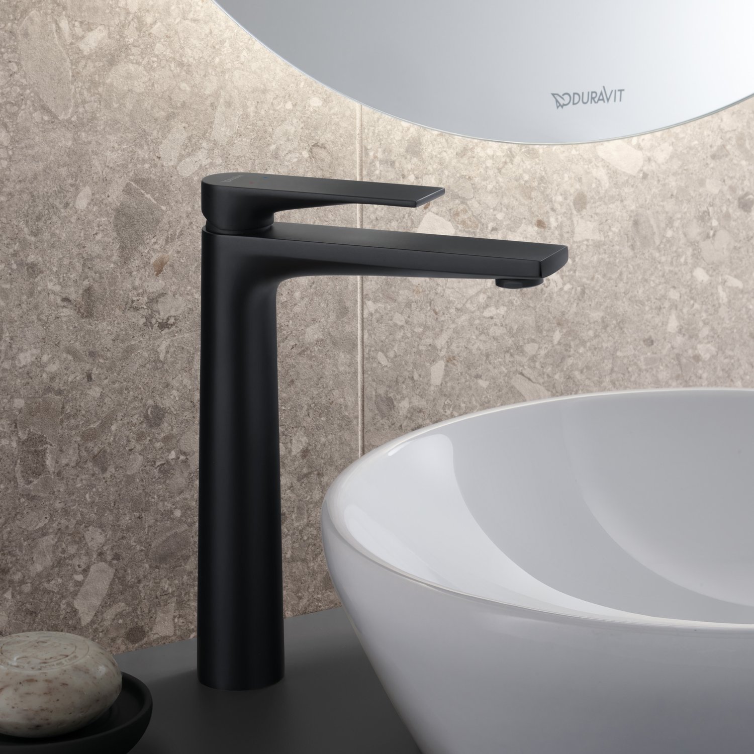 Baterie lavoar Duravit TU1040002046, Tulum, tip comanda monocomanda, marime xl, tip instalare pe blat, negru [3]