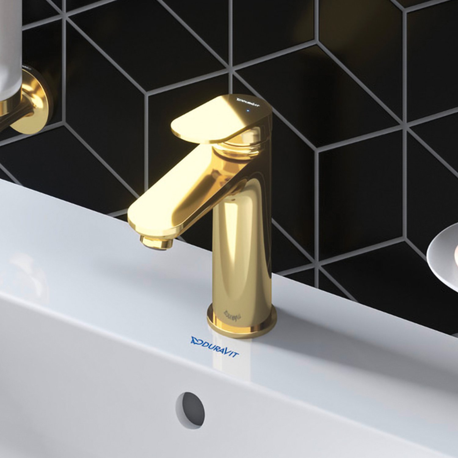 Baterie lavoar Duravit WA1020001034, Wave, tip comanda monocomanda, marime m, tip instalare pe lavoar, auriu [1]