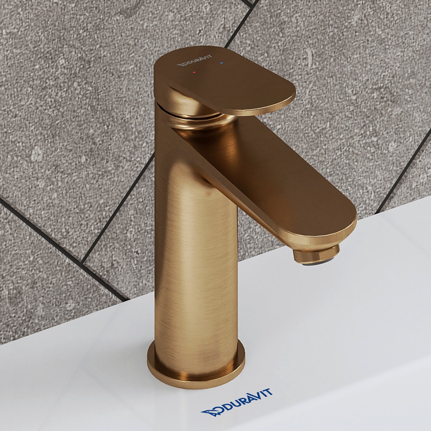 Baterie lavoar Duravit WA1020001004, Wave, tip comanda monocomanda, marime m, tip instalare pe lavoar, bronz [1]