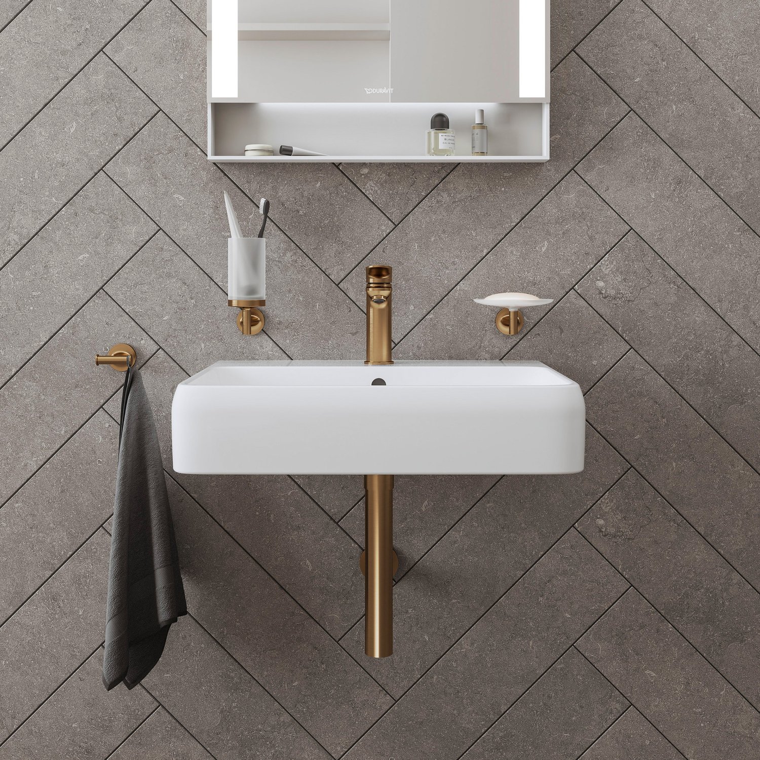 Baterie lavoar Duravit WA1020001004, Wave, tip comanda monocomanda, marime m, tip instalare pe lavoar, bronz [4]