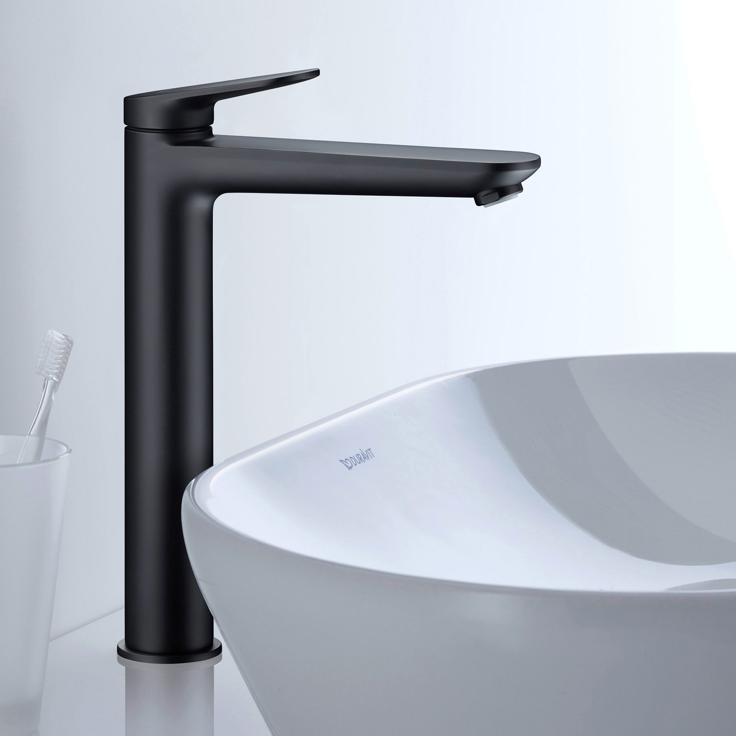 Baterie lavoar Duravit WA1040002046, Wave, tip comanda monocomanda, marime xl, tip instalare pe blat, negru [3]