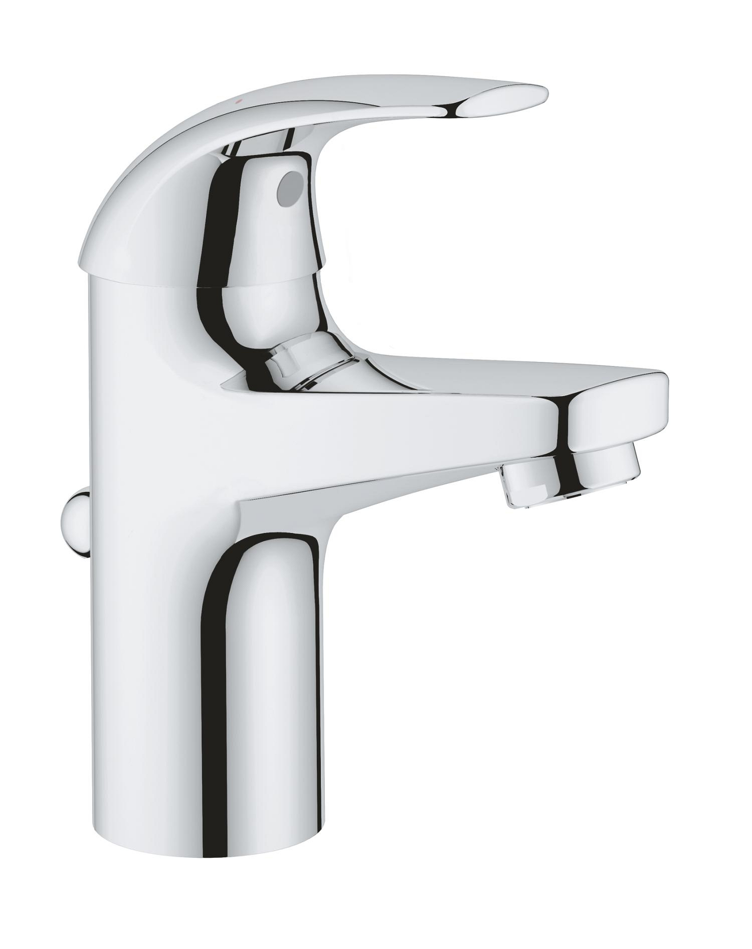 Baterii sanitare - Baterie lavoar Grohe 32805000, BauCurve, tip comanda monocomanda, tip instalare pe lavoar, marime s, crom