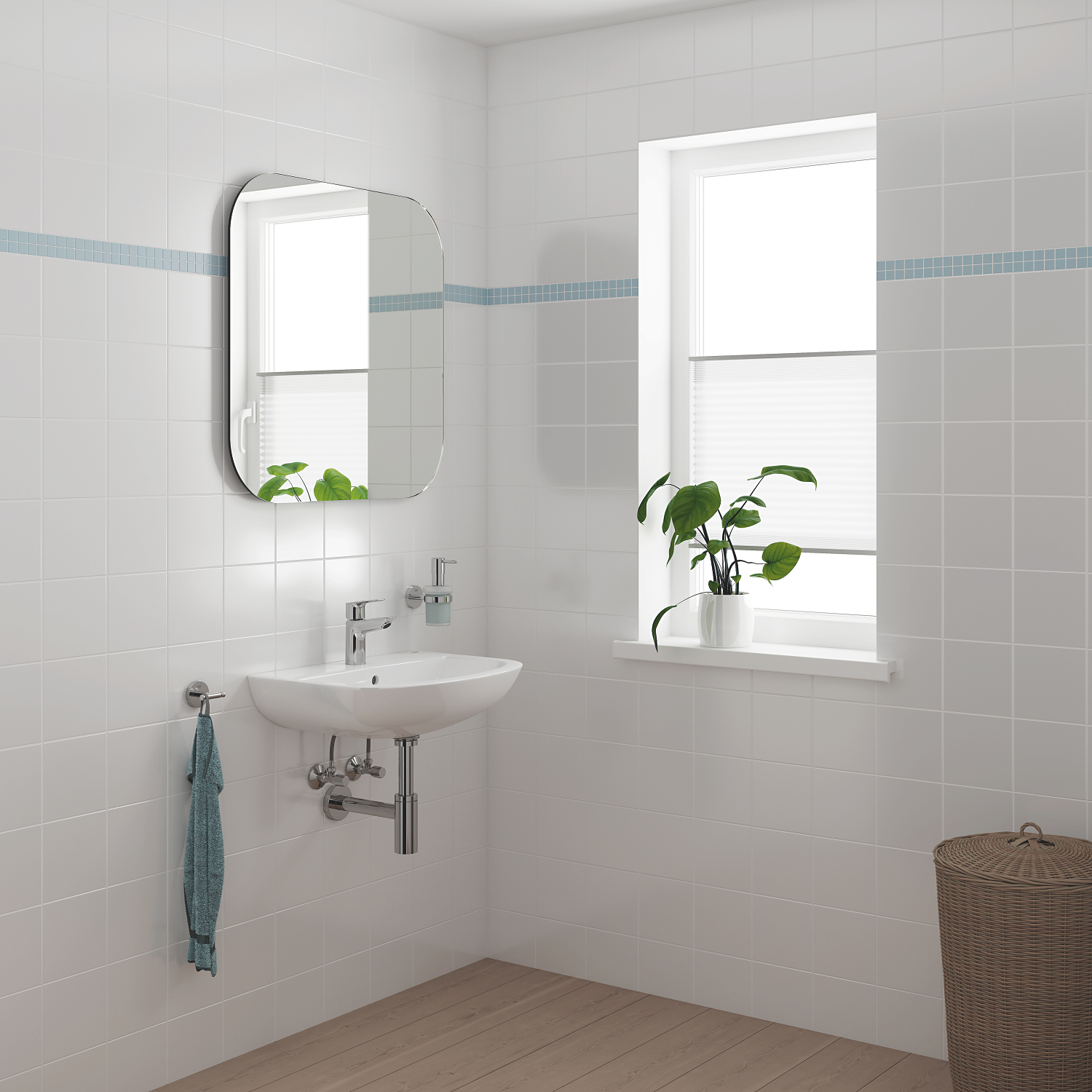 Baterie lavoar Grohe 23337001, Bauloop, tip comanda monocomanda, tip instalare pe lavoar, marime s, crom [6]
