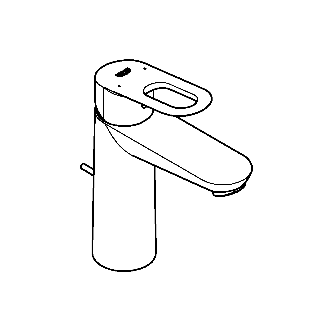 Baterie lavoar Grohe 23762000, Bauloop, tip comanda monocomanda, tip instalare pe lavoar, marime m, crom [9]