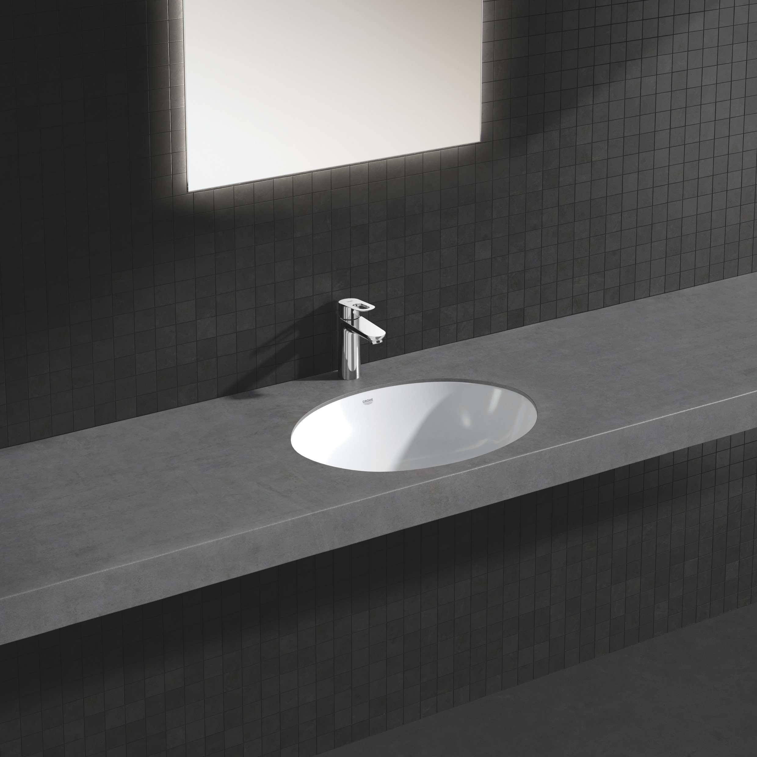 Baterie lavoar Grohe 23762000, Bauloop, tip comanda monocomanda, tip instalare pe lavoar, marime m, crom [6]