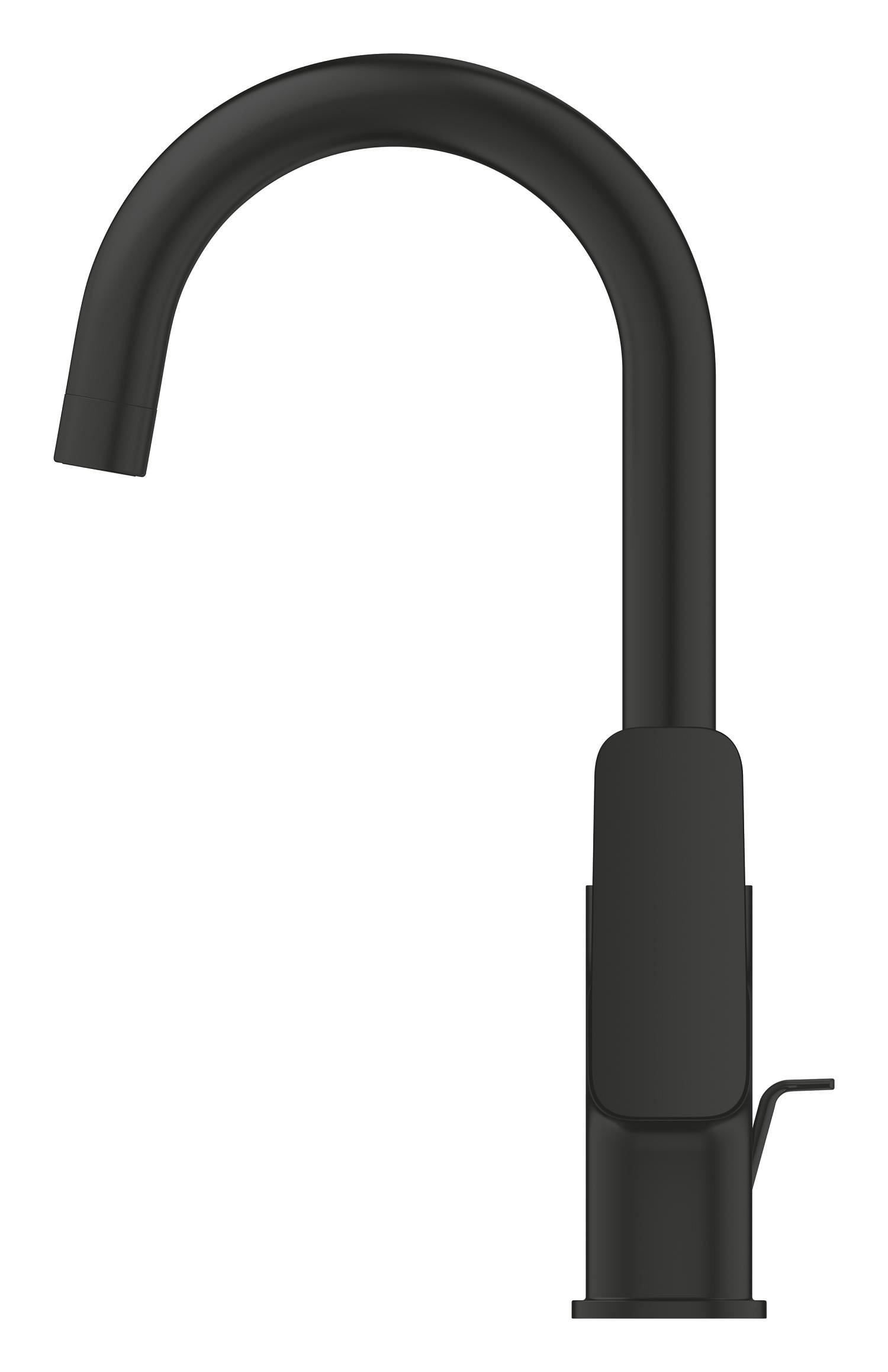 Baterie lavoar Grohe 1018712430, Dice, tip comanda monocomanda, marime l, tip instalare pe lavoar, pe blat, negru [3]