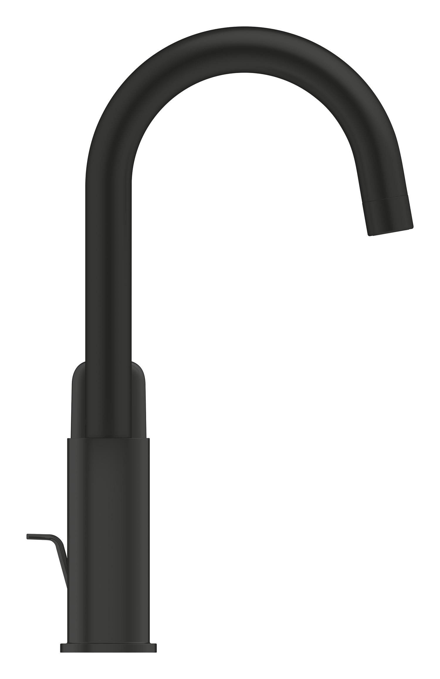Baterie lavoar Grohe 1018712430, Dice, tip comanda monocomanda, marime l, tip instalare pe lavoar, pe blat, negru [2]