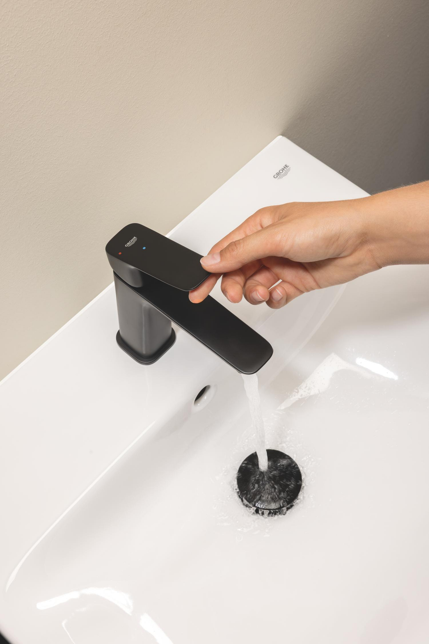 Baterie lavoar Grohe 1018362430, Dice, tip comanda monocomanda, marime m, tip instalare pe blat, pe lavoar, negru [3]