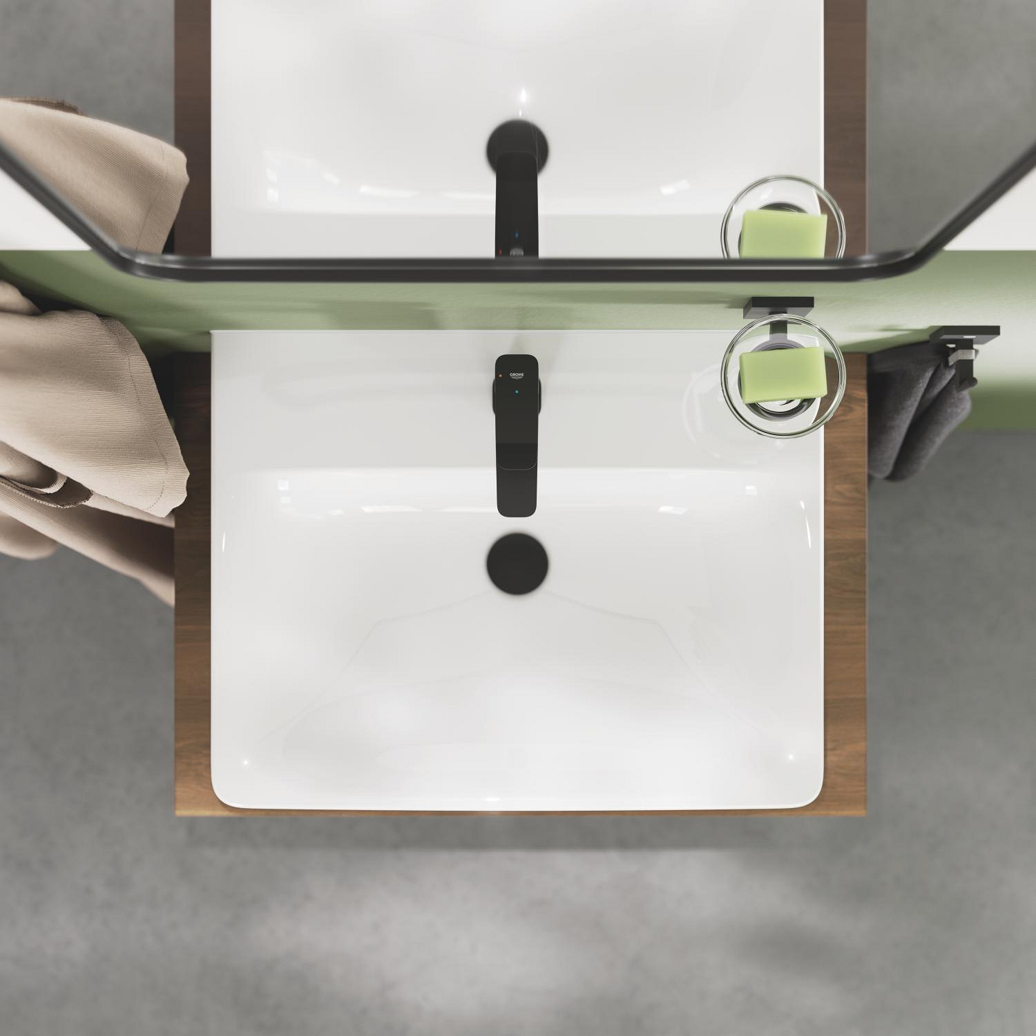 Baterie lavoar Grohe 1018362430, Dice, tip comanda monocomanda, marime m, tip instalare pe blat, pe lavoar, negru [6]