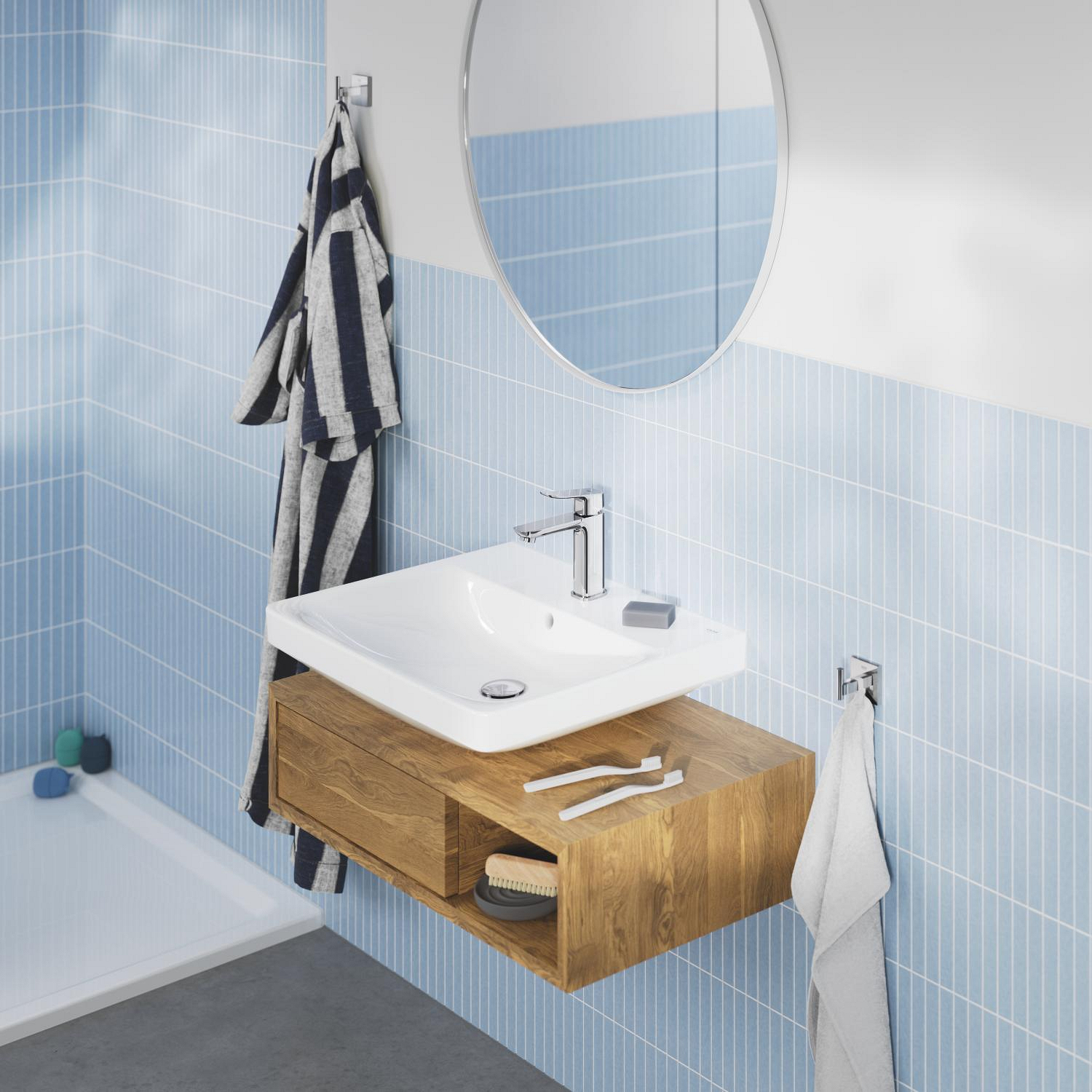 Baterie lavoar Grohe 1018330000, Dice, tip comanda monocomanda, marime m, tip instalare pe blat, pe lavoar, crom [6]