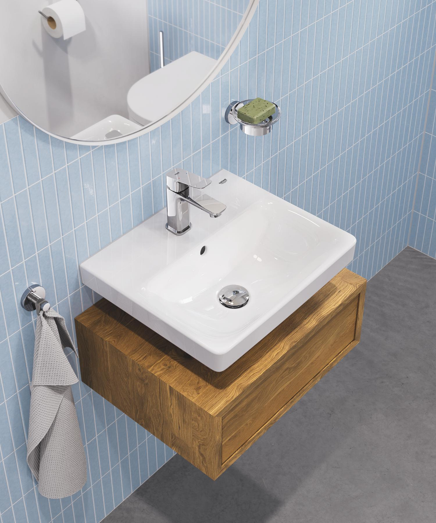 Baterie lavoar Grohe 1018570000, Dice, tip comanda monocomanda, marime s, tip instalare pe lavoar, crom [5]