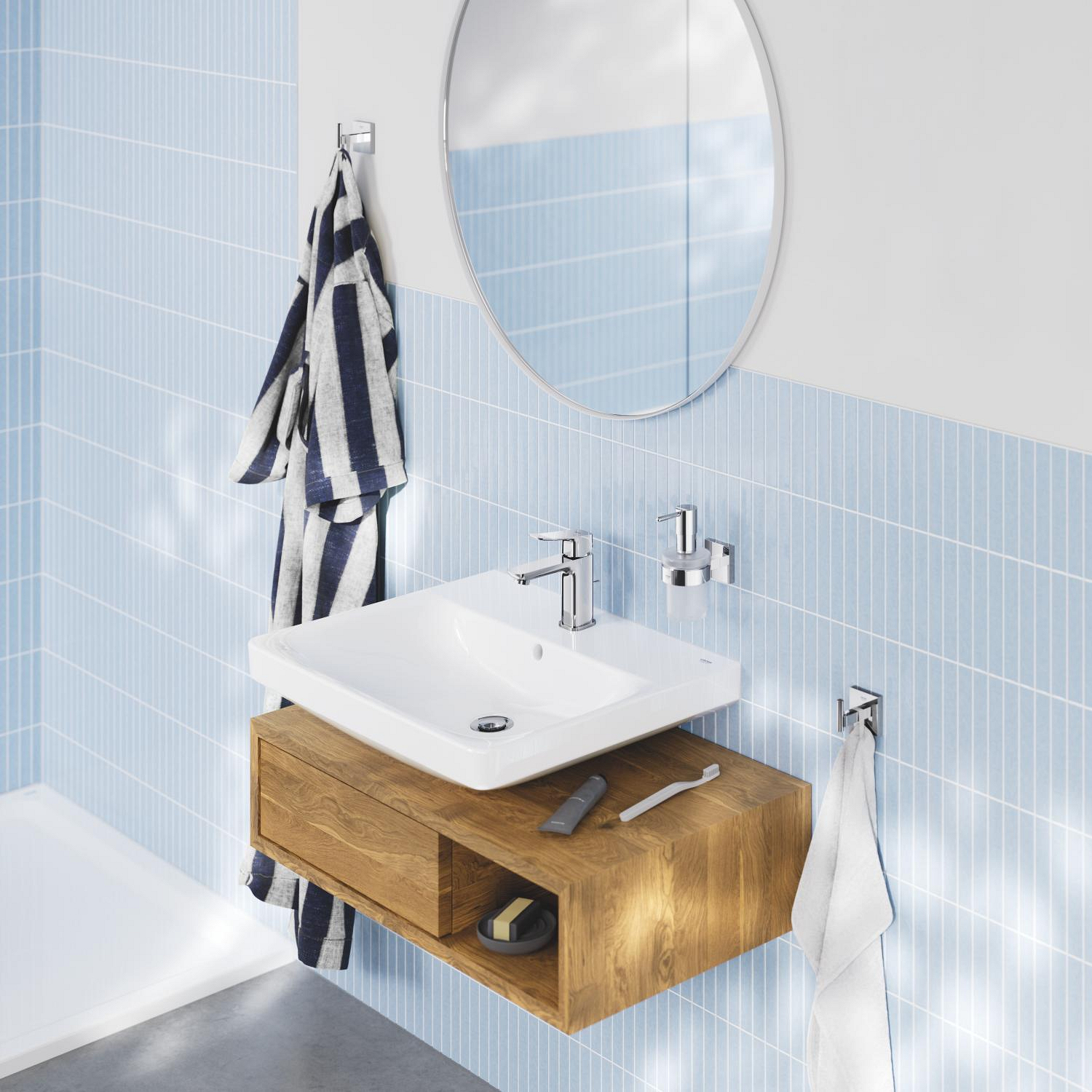 Baterie lavoar Grohe 1018560000, Dice, tip comanda monocomanda, marime s, tip instalare pe lavoar, crom [5]