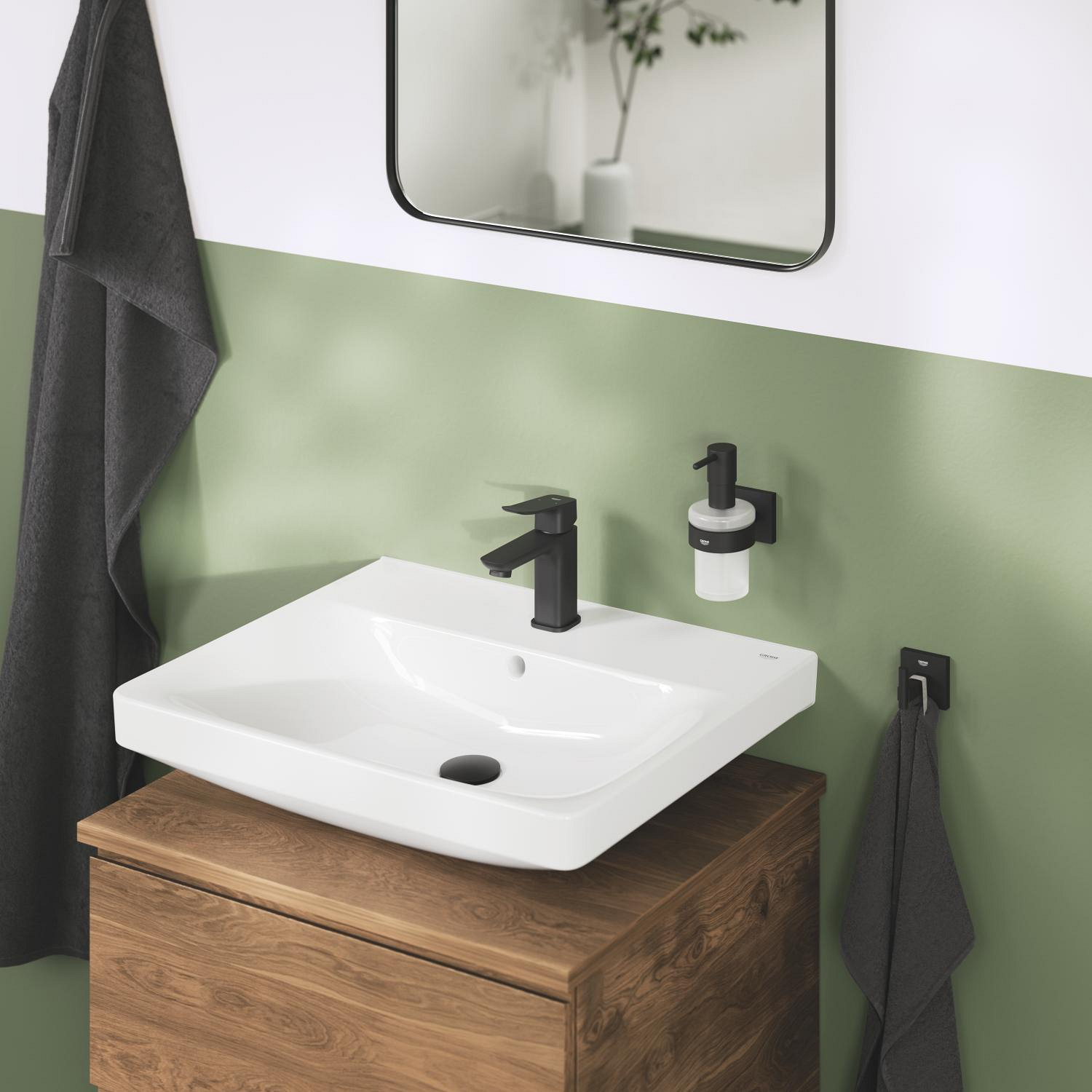 Baterie lavoar Grohe 1018572430, Dice, tip comanda monocomanda, marime s, tip instalare pe lavoar, negru [8]