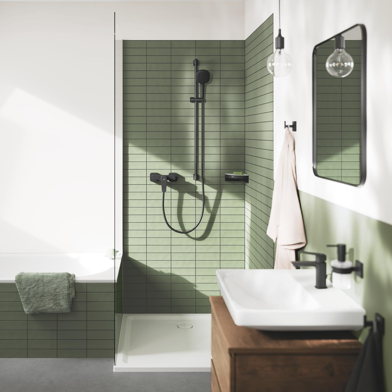 Baterie lavoar Grohe 1018562430, Dice, tip comanda monocomanda, marime s, tip instalare pe lavoar, negru [11]