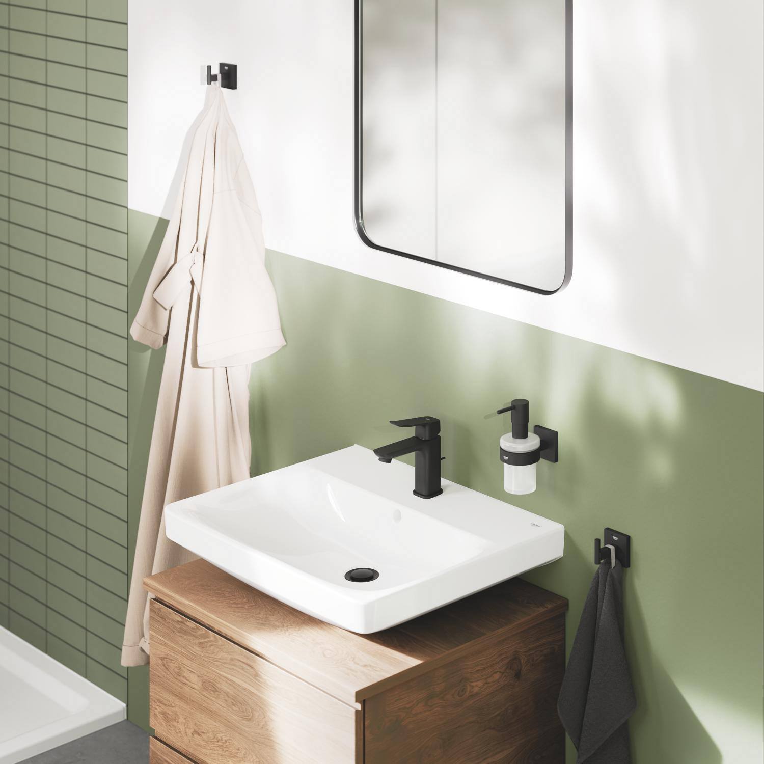 Baterie lavoar Grohe 1018562430, Dice, tip comanda monocomanda, marime s, tip instalare pe lavoar, negru [6]
