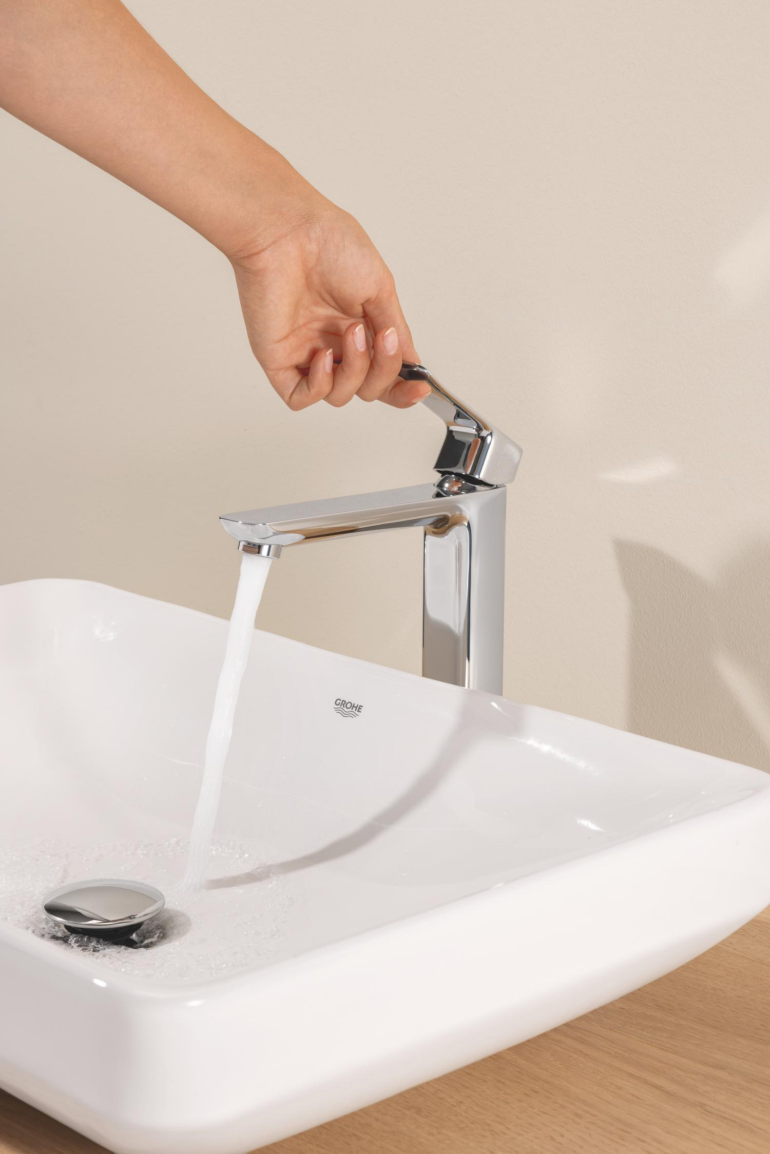 Baterie lavoar Grohe 1018920000, Dice, tip comanda monocomanda, marime xl, tip instalare pe blat, crom [4]