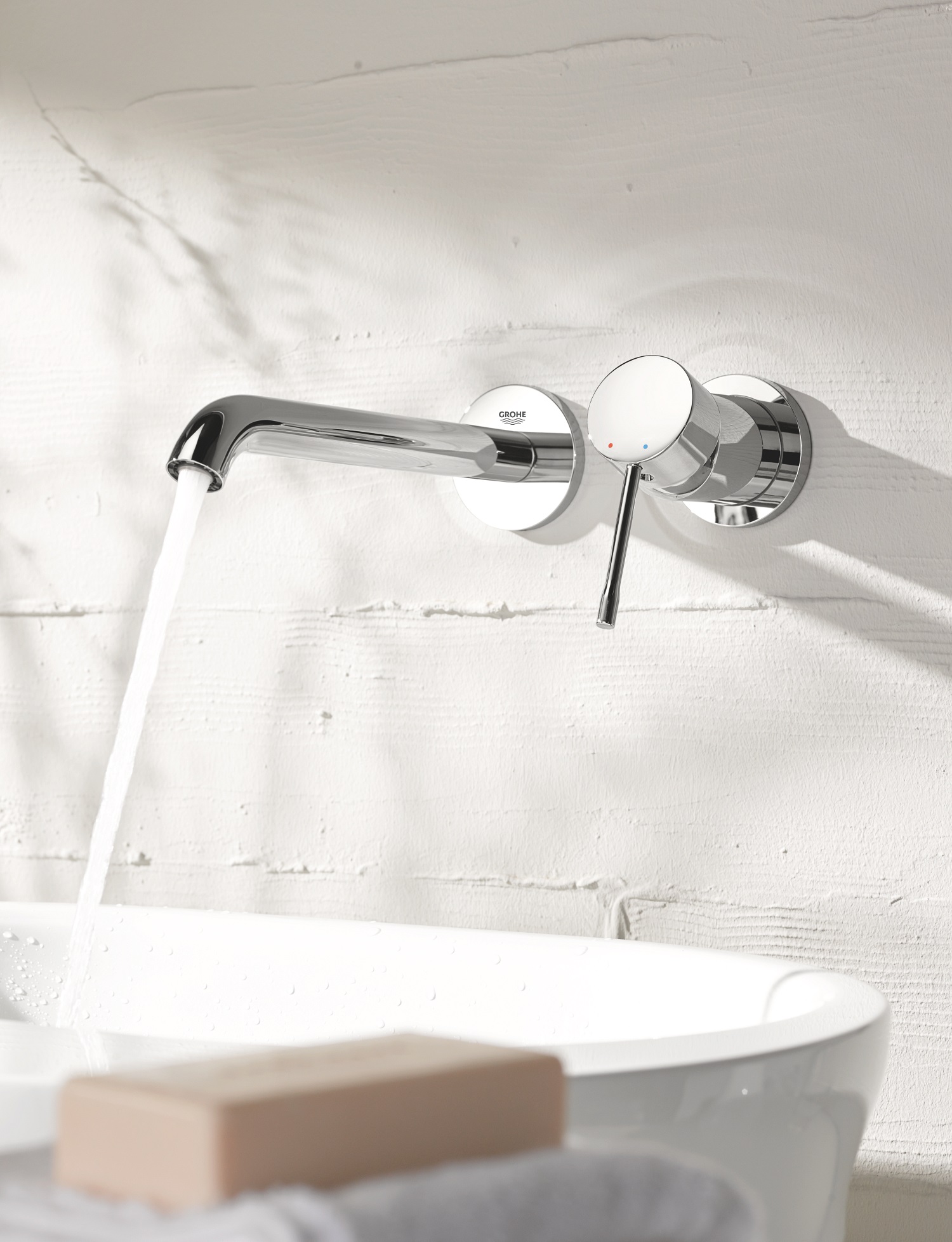 Baterie lavoar Grohe 29193001, Essence, tip comanda monocomanda, tip instalare pe perete, marime l, crom [1]