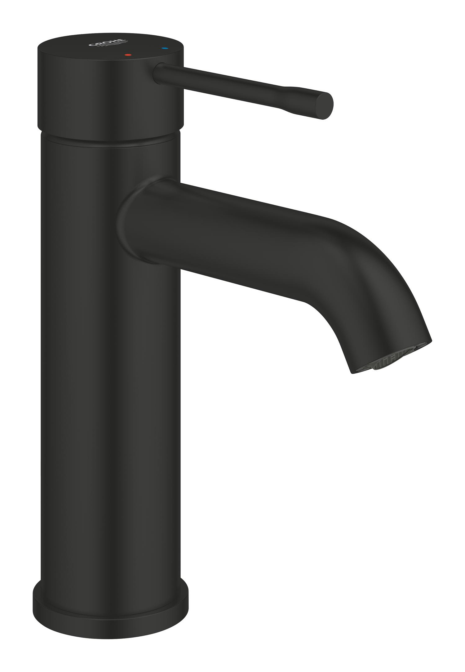 Baterii sanitare - Baterie lavoar Grohe 235902431, Essence, tip comanda monocomanda, marime m, tip instalare pe blat, pe lavoar, negru