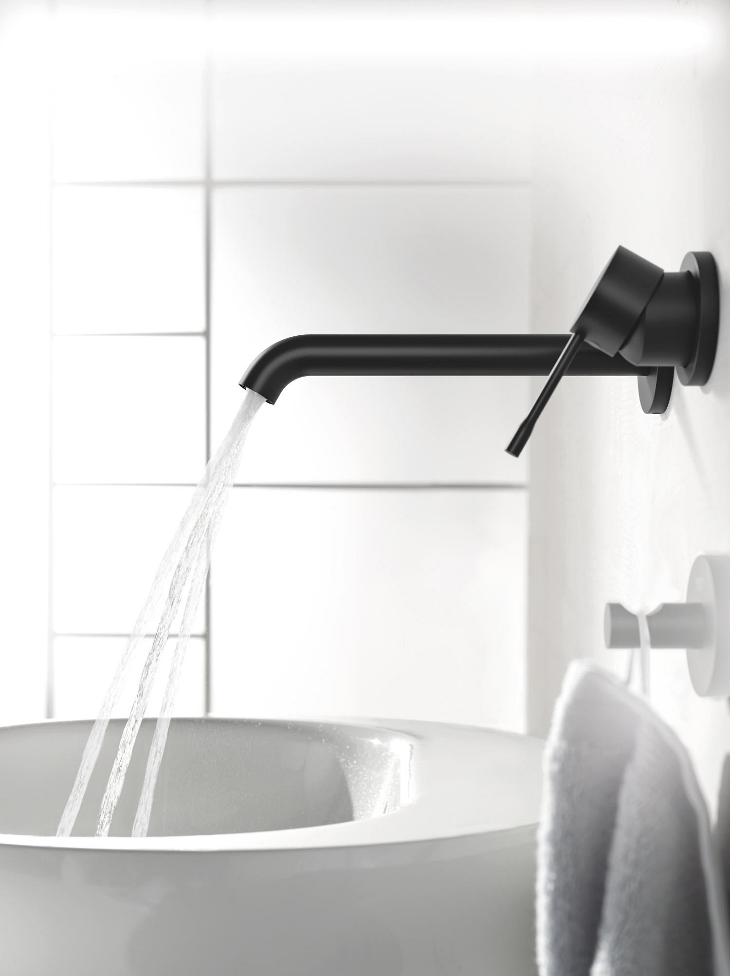 Baterie lavoar Grohe 328982431, Essence, tip comanda monocomanda, marime m, tip instalare pe blat, pe lavoar, negru [6]