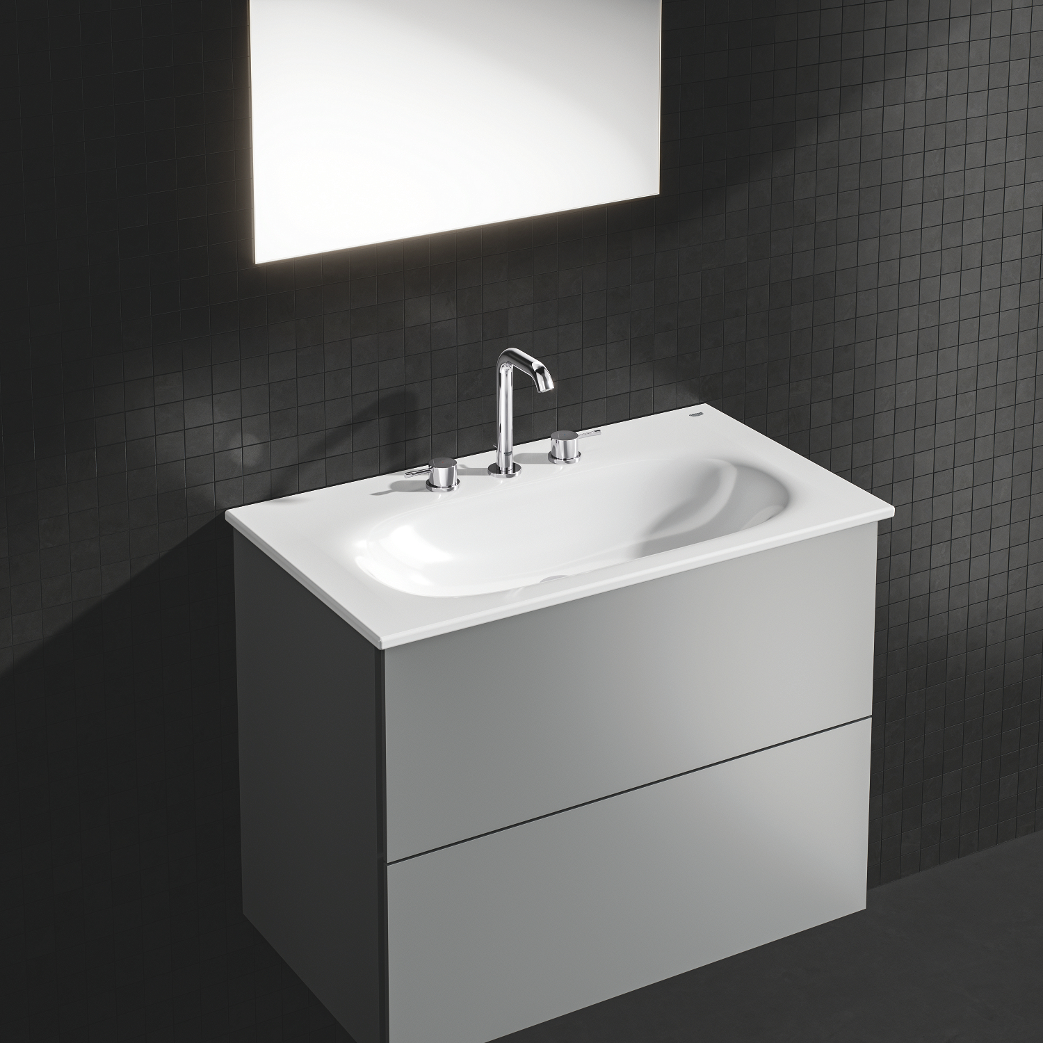 Baterie lavoar Grohe 20296001, Essence, tip comanda dubla comanda, tip instalare pe blat, pe lavoar, crom [6]
