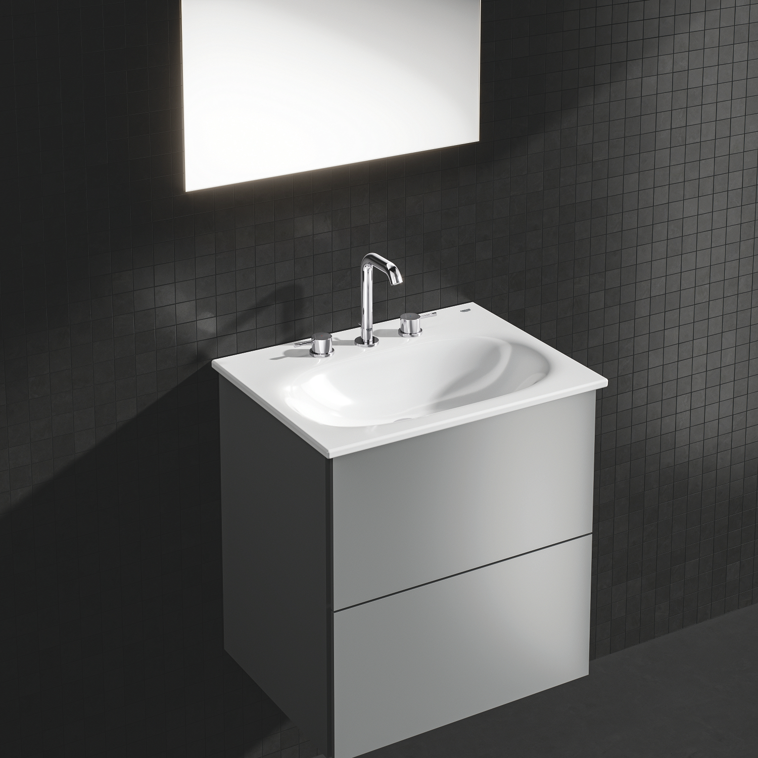 Baterie lavoar Grohe 20296001, Essence, tip comanda dubla comanda, tip instalare pe blat, pe lavoar, crom [7]