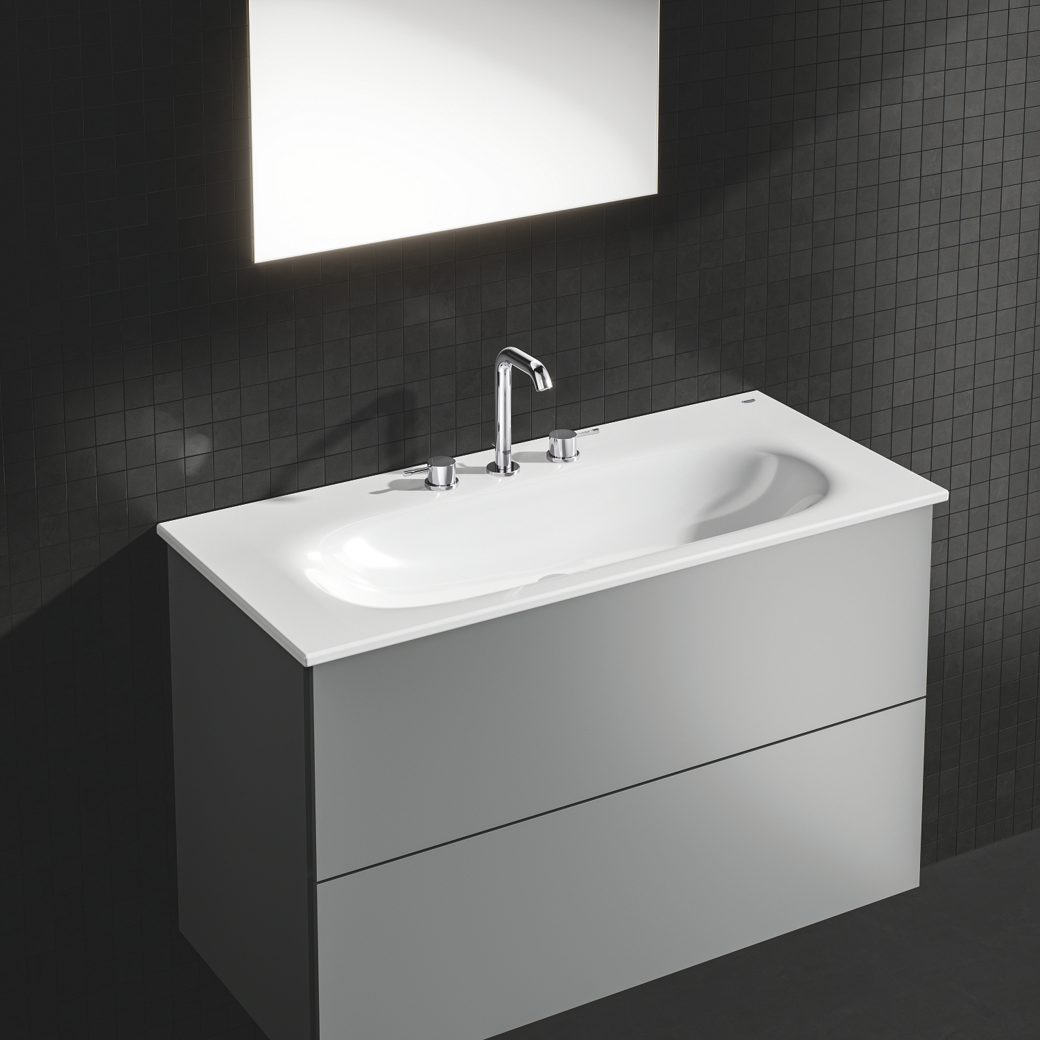 Baterie lavoar Grohe 20296001, Essence, tip comanda dubla comanda, tip instalare pe blat, pe lavoar, crom [4]