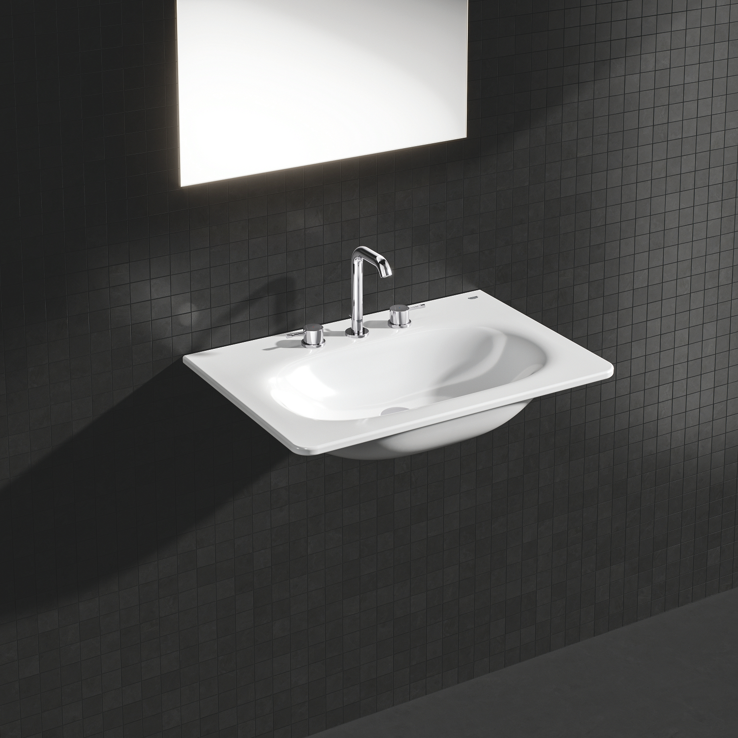 Baterie lavoar Grohe 20296001, Essence, tip comanda dubla comanda, tip instalare pe blat, pe lavoar, crom [3]
