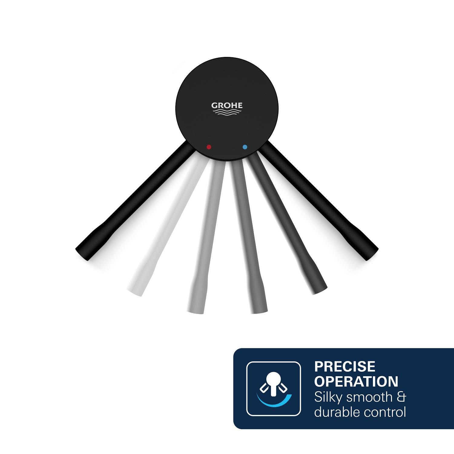 Baterie lavoar Grohe 237972431, Essence, tip comanda monocomanda, marime s, tip instalare pe lavoar, pe blat, negru [17]